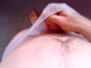Most excellent to see you filtering your hot, white cum thru sexy, sheer panties.  More please.