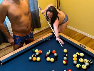 Any couples up for a game of doubles pool strip pool? Winner take all!