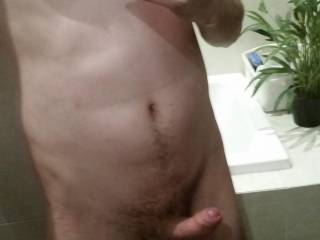 selfie of me and my hard uncut cock