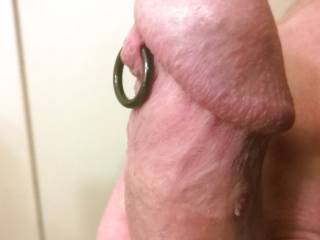 A friend did my last piercing, i'm a big boy so i did my Prince Albert myself. My dick was incredibly hard as i pierced it, i suppose it was impatient to get its new jewel on...