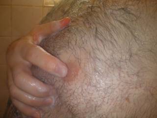 I'd like to bite and lick those hard nipples and run my hands all over your hairy chest.