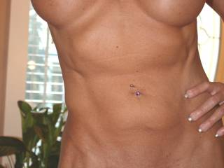 Love the landing strip and the lil piercings peeking out  Love to see your gorgeous nipples pierced someday too