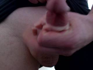 my throbbing cock close up as i shoot my cum load mmmm