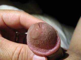 When I am in bed resting in the nude at night, I play with my small Asian cock.  I use my hand and fingers to get precum to ooze out of my