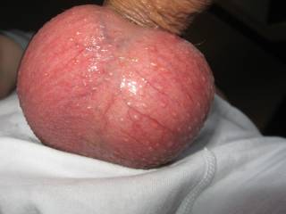 Beautiful....love to lick and suck those gorgeous, smooth, aching balls for you.....and help relieve all that pent up tension. x