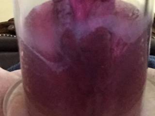 Underview of my whole pussy in the cock pump!  ðŸ�†ðŸ�’  so kinky and addictive!  (No, it doesnâ€™t hurt).
