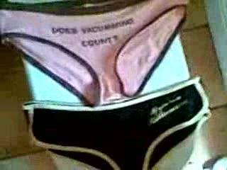 cumming on friends used panties. she didnt know hehehe