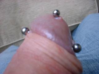 side view of knob piercings