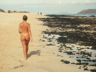 Going for a naked walk on the Nudist Beach