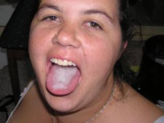 Hard to smile with that much cum on the tongue. Anyone else want to taste my cum. I'm in Australia.