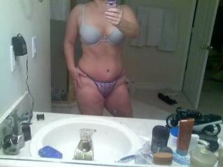 Here\'s a shot with my color coordinated bra.