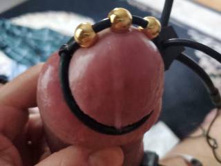 After pumping up my cock I use estim . Just look at that yummy precum