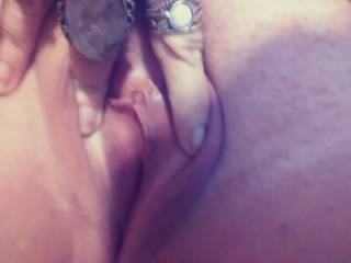 Playing with my clit. Want to play with it to?