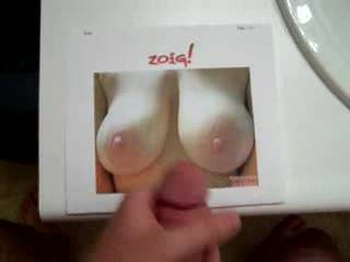 Nice shot...wish those tits were my face. Love eating cum if you got any spare.