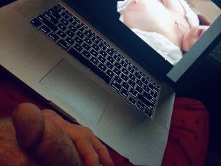 Stroking my cock as I watch 2Luvers1.