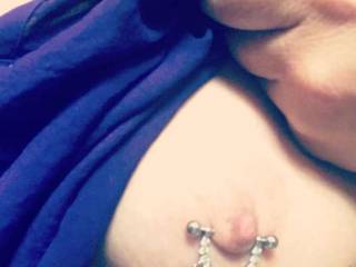 Loving my nipple rings! Who wants to play w them ?