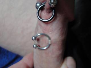 A closeup of my circumcised pierced dick. Do you like its big head?
