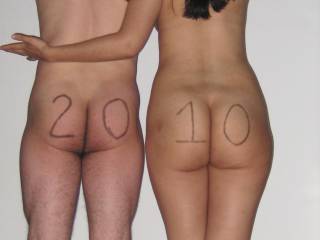 Hmmmmm !! Beautiful !! Very SEXY Couple !! Very tempting Couple !! And MANY Happy New Year Kisses on each of your teasing offered ass cheeks.