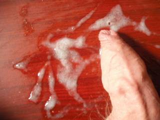 My dick and my spunk after a nice long satisfying wank