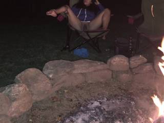 Getting naked by a campfire!