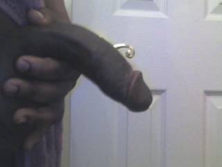 in the bathroom after wakin\' up & gettin\' ready 2 take a shower. my thick dick is semi hard here.