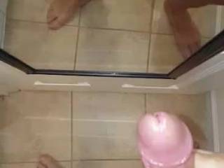 My huge, thick cumshot on the mirror