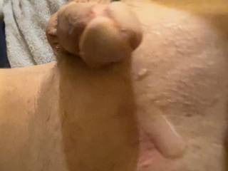 Prostate massager had me cumming before I got hard or lube on wish I had someone to blow me or ride me to keep me going or to lick that cum up that was maybe a quarter of it it was all over