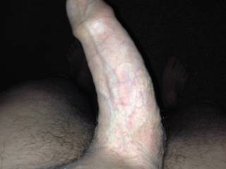 Just before I was about to start stroking my hard cock.