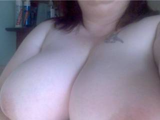 Luv the big big titties.  Do you like when a man shoots cum on them?  That is my favorite thing when Hubby does that.