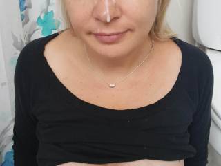 Facial with tits out hiding in bathroom to get a minute with each other..lol
