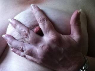 but a perfect mouthful... I'd love to kiss, suck and nibble on those nipples until they're long and hard....