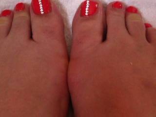 Had my toes done sent hubby this pic,he said he wants to cum all over them