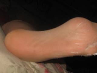 Me pleaseeeee im with your hubby i love nude stocking toes makes my bbc hard everytime just like right now from these pics