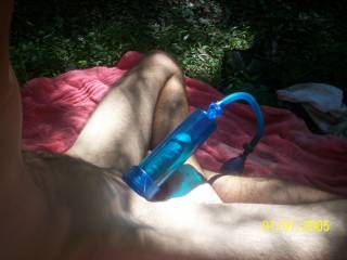 Me pumping my cock in the woods
