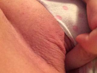 My wife sliding one finger in her tight puffy pussy! So tight! So Wet! She wants to know what you would do to her!