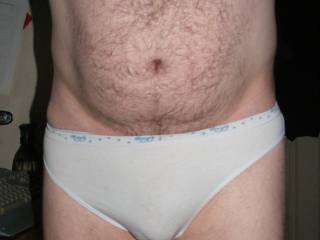 After taking some pictures of my girlfriend, showing off her knickers. She suggested I do the same.