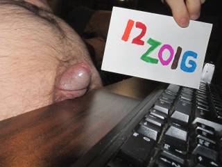 A side view of my hard dick head.