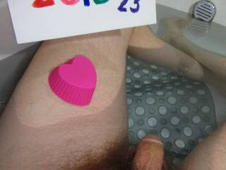 My dick as I take a bath. Scene taken with Canon 300 camera.