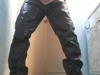 Have my DKNY leather pants. You\'ll love this video as you hear the sound of my leather pants with every stroke I make! I took longer to cum since I previously had jacked off the same day. Had a date earlier and we got down. Ladies enjoy!