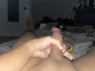 Another shot recently while alone and horny. Wanna help next time. You decide how to make me Cum. As long as I cum hard and want more