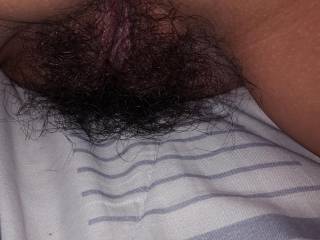 My wife her hairy pussy from behind
