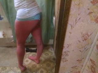 Wife posing for me. Or maybe trying to find another cock to play with...any takers?