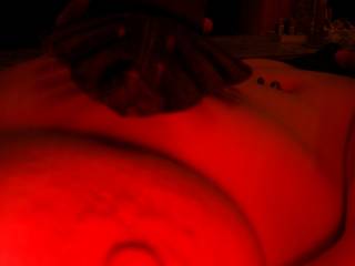 Hubby fingering the cam flash whilst taking the shot - damn wish he\'d fingered me at the same time .. lol