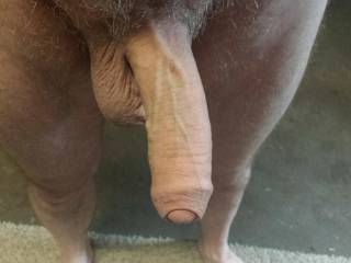 Oooooo, I'd enjoy giving that delicious looking cock all the special attention that it wants...and that I want. I'd start with pulling back your foreskin and wrapping my lips around that cockhead and sucking the life out of it....along with your cum.  Do you think that's the kind of special attention he'd like.  MILF K