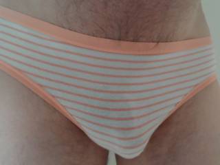 I am wearing her new soft cotton panties.