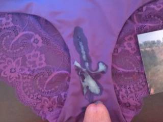 Pearls panties and cum, she loves for me to decorate