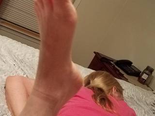 Apparently we have a lot of foot lovers out there. Here ya go. And yes I did kiss and suck on her cute little toes.
